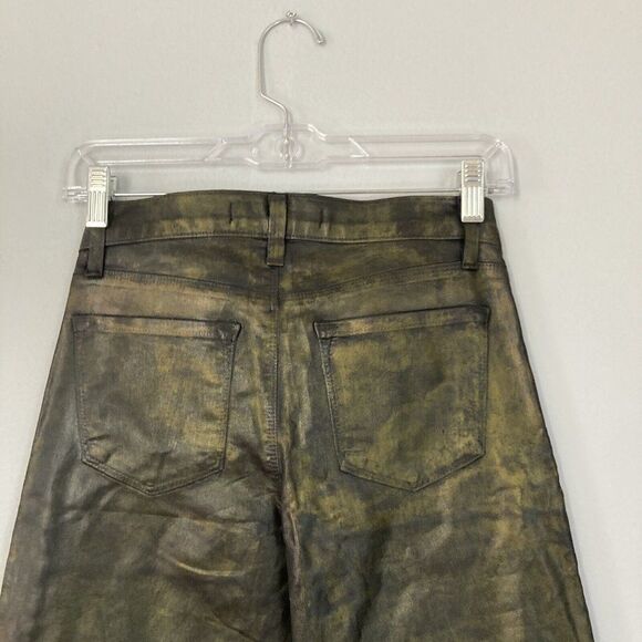 J Brand Jeans Womens 25 Super Skinny Coated Black Tar Dark Bronze Metallic‎ NEW - Picture 9 of 14
